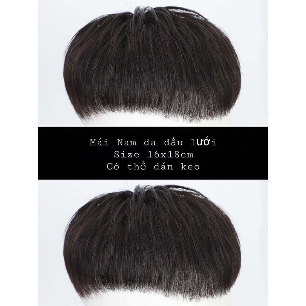 Tóc giả nam nguyên đầu siêu da đầu 100 tóc thật thời trang